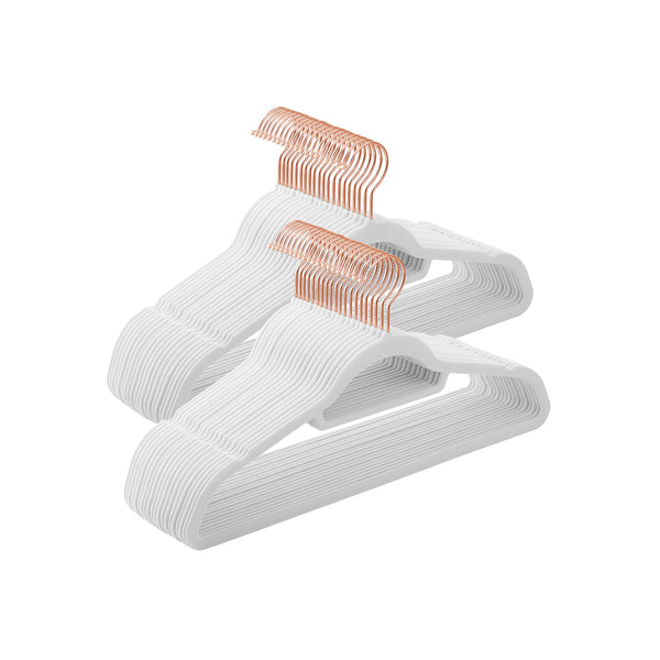 Samt-Kleiderbügel 50er-Set Weiss