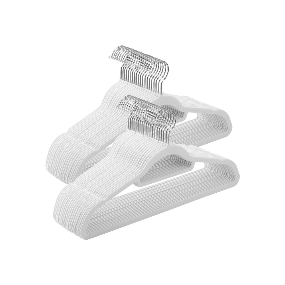 Velvet clothes hangers, set of 50, white