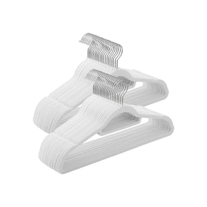 Samt-Kleiderbügel 50er-Set Weiss