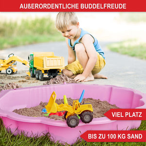 Sandkasten Muschel 103x40x88cm praktisch verschliessbar Rosa