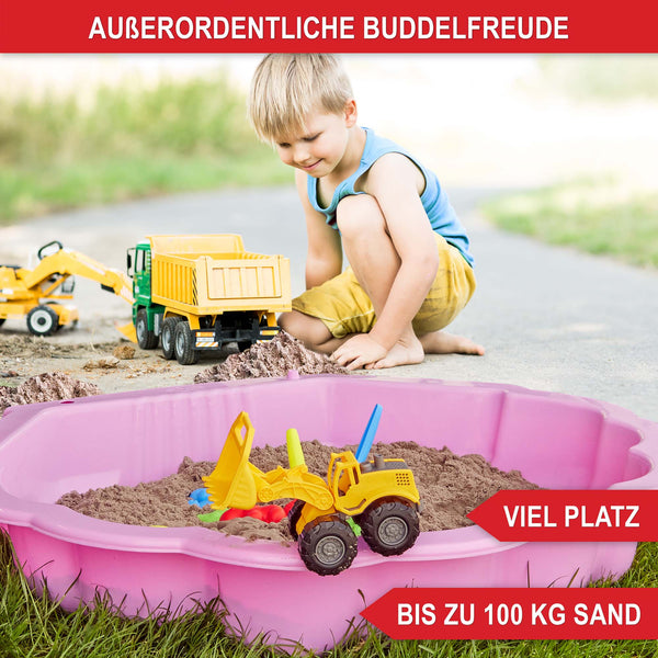 Sandkasten Muschel 103x40x88cm praktisch verschliessbar Rosa
