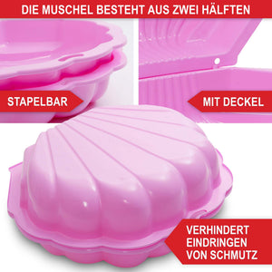Sandkasten Muschel 103x40x88cm praktisch verschliessbar Rosa