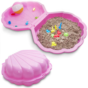 Sandkasten Muschel 103x40x88cm praktisch verschliessbar Rosa