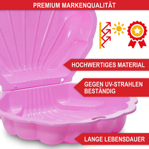 Sandkasten Muschel 103x40x88cm praktisch verschliessbar Rosa