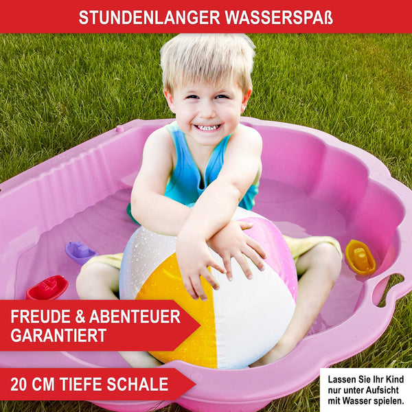Sandkasten Muschel 103x40x88cm praktisch verschliessbar Rosa