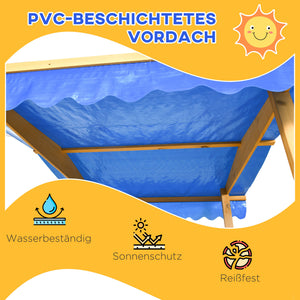 Sandkasten mit Dach und Spielhaus für Kinder Outdoor