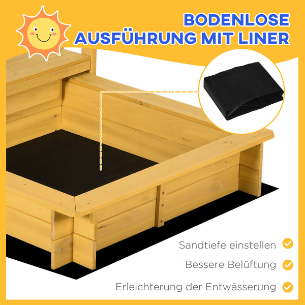 Sandkasten mit Dach und Spielhaus für Kinder Outdoor
