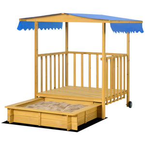 Sandkasten mit Dach und Spielhaus für Kinder Outdoor