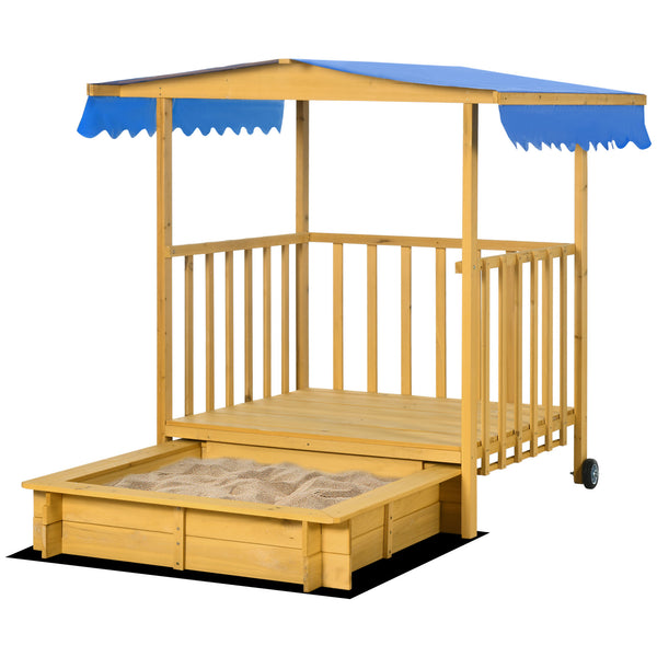 Sandkasten mit Dach und Spielhaus für Kinder Outdoor