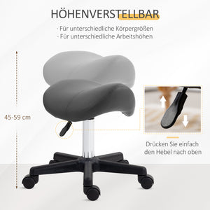 Sattelhocker Rollhocker Sattelsitz höhenverstellbar drehbar Kunstleder grau