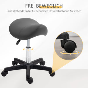 Sattelhocker Rollhocker Sattelsitz höhenverstellbar drehbar Kunstleder grau