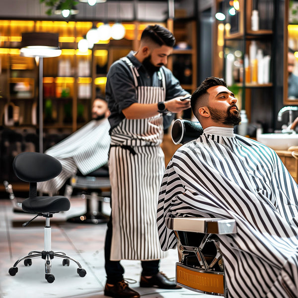 Sattelhocker Rollhocker höhenverstellbar drehbar mit Rückenlehne für Büro Salon