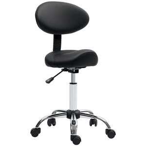 Sattelhocker Rollhocker höhenverstellbar drehbar mit Rückenlehne für Büro Salon