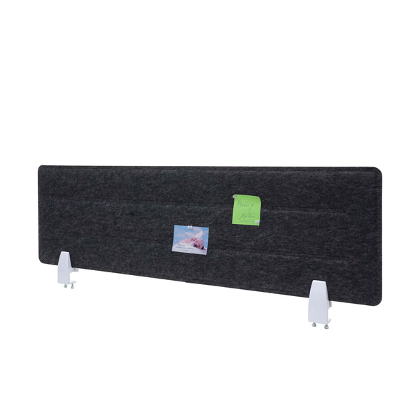 Schallschutz Tischtrennwand schwarz 100x30cm Büro-Pinnwand