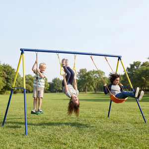 Schaukelgestell 3-in-1 für Kinder mit Turnringen und Stehschaukel bis 150kg