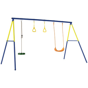 Schaukelgestell 3-in-1 für Kinder mit Turnringen und Stehschaukel bis 150kg