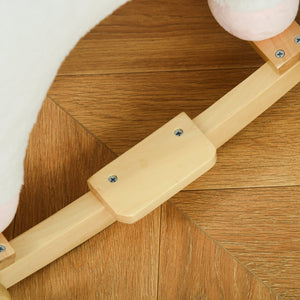 Schaukelpferd Kinderschaukel 2-in-1 mit Rädern Weiss