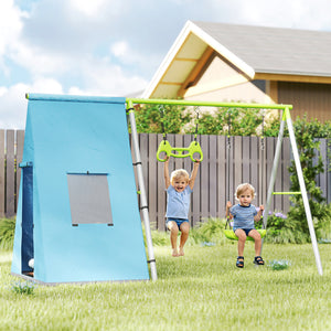 Schaukelset 3-in-1 mit Spielzelt und Turnringen für Kinder