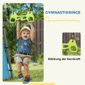 Schaukelset 3-in-1 mit Spielzelt und Turnringen für Kinder