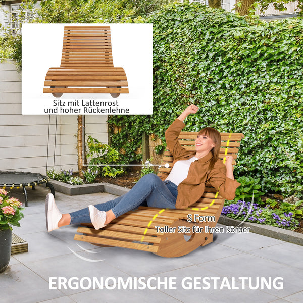 Schaukelstuhl Hochlehner Outdoor verstellbar für Garten Holz