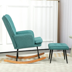 Sedia a dondolo, sedia girevole con poggiapiedi e braccioli, design moderno