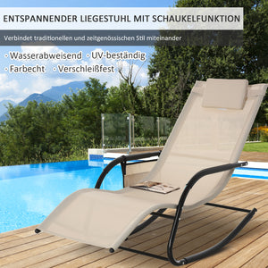 Schaukelstuhl Garten Schaukelliege für draussen Metall beige