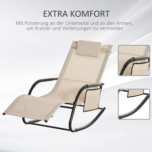 Schaukelstuhl Garten Schaukelliege für draussen Metall beige