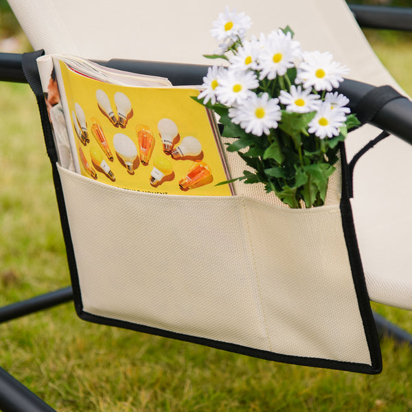 Schaukelstuhl Garten Schaukelliege für draussen Metall beige