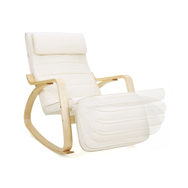 Schaukelstuhl mit Fussstütze Beige