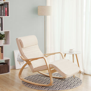 Schaukelstuhl mit Fussstütze Beige