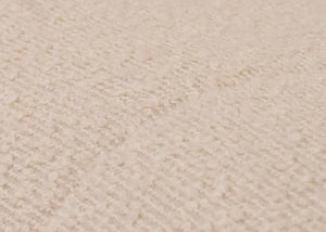 Schaukelstuhl Relaxsessel Holz Bouclé beige Gestell natur
