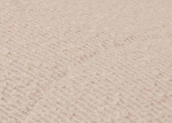 Schaukelstuhl Relaxsessel Holz Bouclé beige Gestell natur