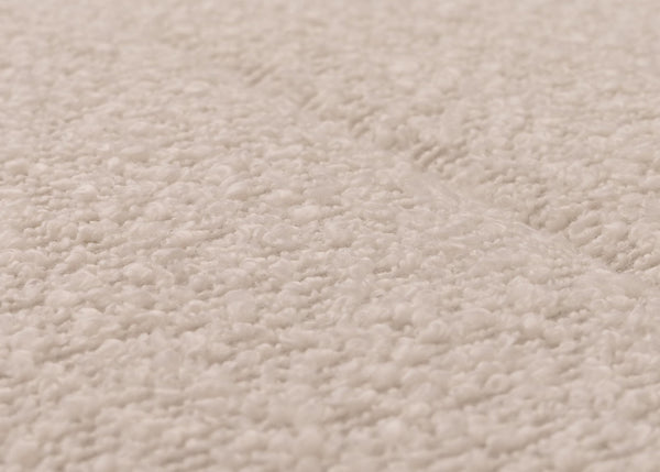 Schaukelstuhl Relaxsessel Holz Bouclé beige Gestell Walnuss-Optik