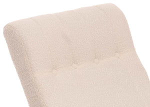 Schaukelstuhl Relaxsessel Holz Bouclé creme Gestell natur