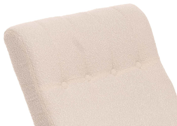 Schaukelstuhl Relaxsessel Holz Bouclé creme Gestell natur