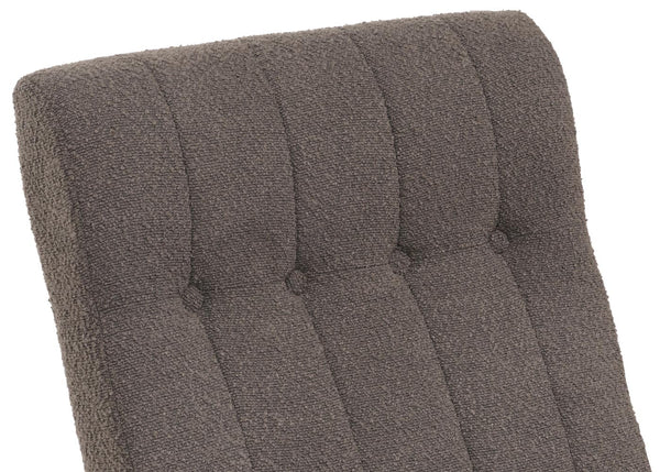 Schaukelstuhl Relaxsessel Holz Bouclé dunkelgrau Gestell natur