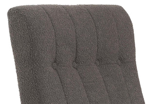 Schaukelstuhl Relaxsessel Holz Bouclé dunkelgrau Gestell Walnuss-Optik