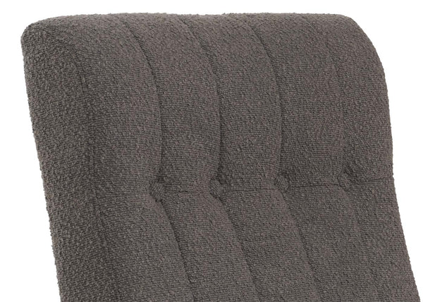 Schaukelstuhl Relaxsessel Holz Bouclé dunkelgrau Gestell Walnuss-Optik