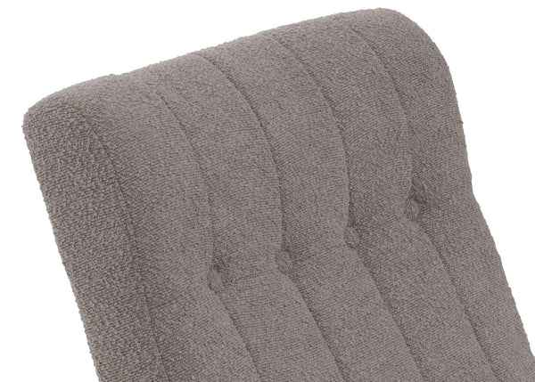 Schaukelstuhl Relaxsessel Holz Bouclé grau Gestell Walnuss-Optik