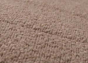Schaukelstuhl Relaxsessel Holz Bouclé taupe Gestell Walnuss-Optik