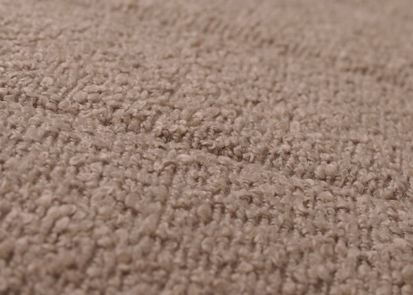 Schaukelstuhl Relaxsessel Holz Bouclé taupe Gestell Walnuss-Optik