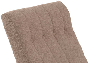 Schaukelstuhl Relaxsessel Holz Bouclé taupe Gestell Walnuss-Optik