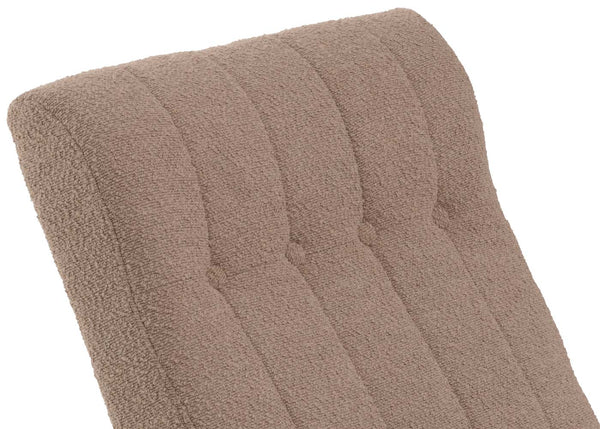 Schaukelstuhl Relaxsessel Holz Bouclé taupe Gestell Walnuss-Optik
