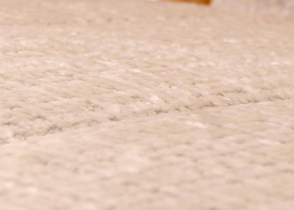 Schaukelstuhl Relaxsessel Holz Chenille creme Gestell natur