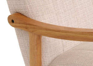 Schaukelstuhl Relaxsessel Holz Chenille creme Gestell natur