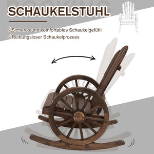 Schaukelstuhl wetterfest rustikales Design für Garten aus Holz