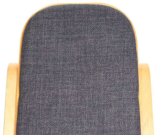 Schaukelstuhl Schwingsessel Fernsehsessel Massivholz Eiche-Optik Stoff anthrazit-grau