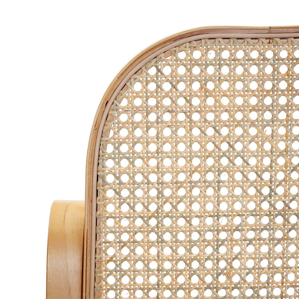 Schaukelstuhl Schwingsessel Fernsehsessel Massivholz Rattan Eiche-Optik
