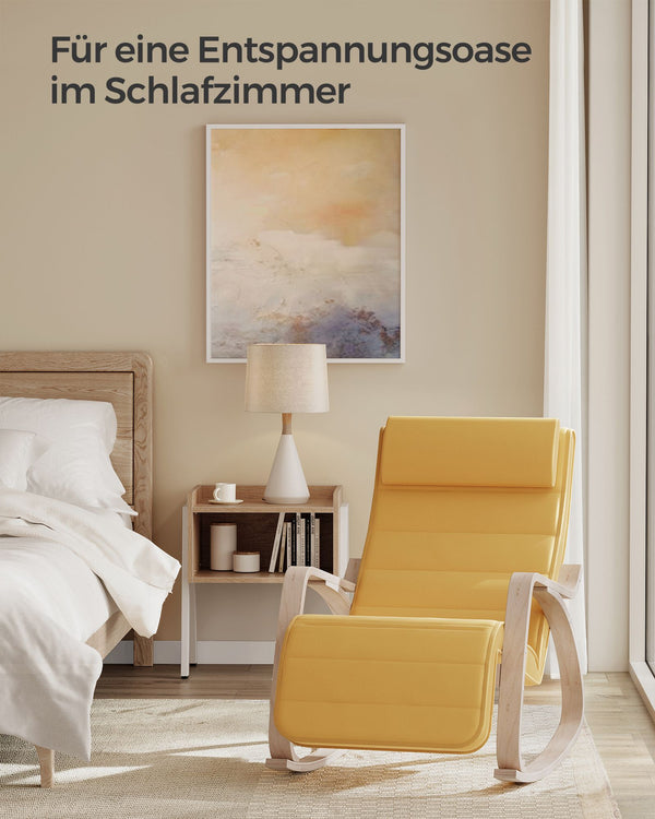 Schaukelstuhl Wippstuhl Birke Beige