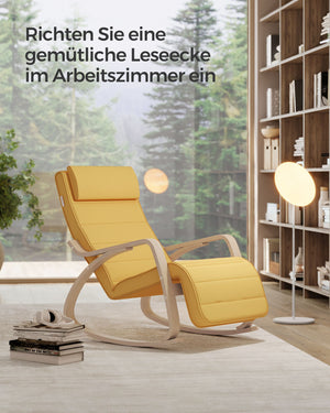 Schaukelstuhl Wippstuhl Birke Beige